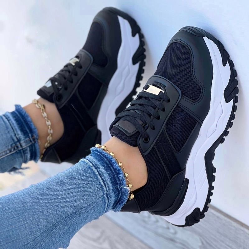 GENERICO - Tenis Negro Dama Zapatillas Zapatos Mujer Lindos Moda Casual