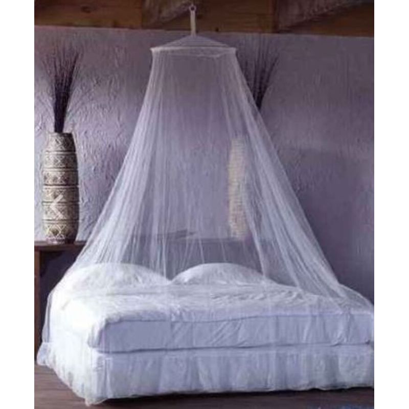 GENERICO - Toldillo Mosquitero Copa Redonda Cama Doble Blanco