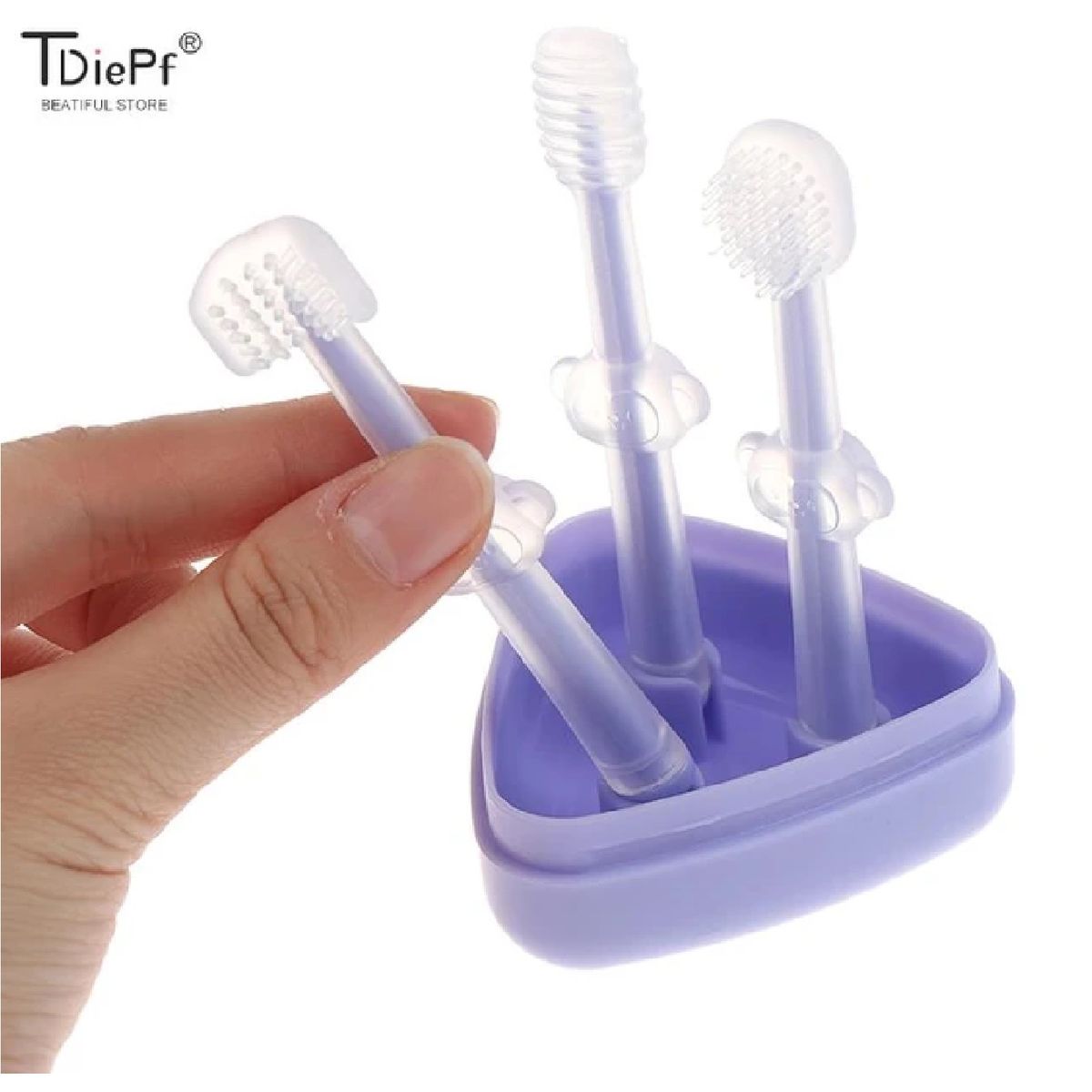 MUNDO BEBE - Cepillo De Dientes En Silicona Para Bebe niña X3