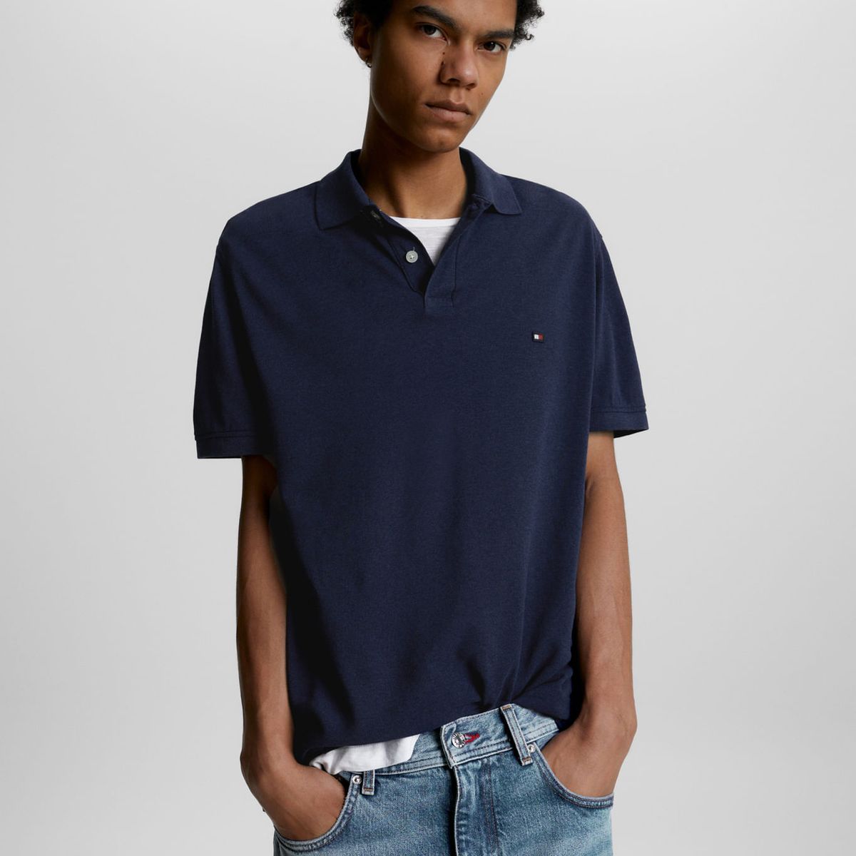 TOMMY HILFIGER - Polo Azul Shawn Mendes De Corte Regular Tommy Hilfiger