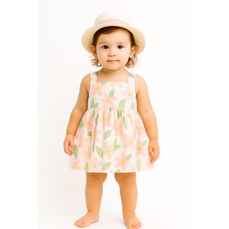 LUSOLSI - Hermoso Vestido Para Niña Con Pava Incluida