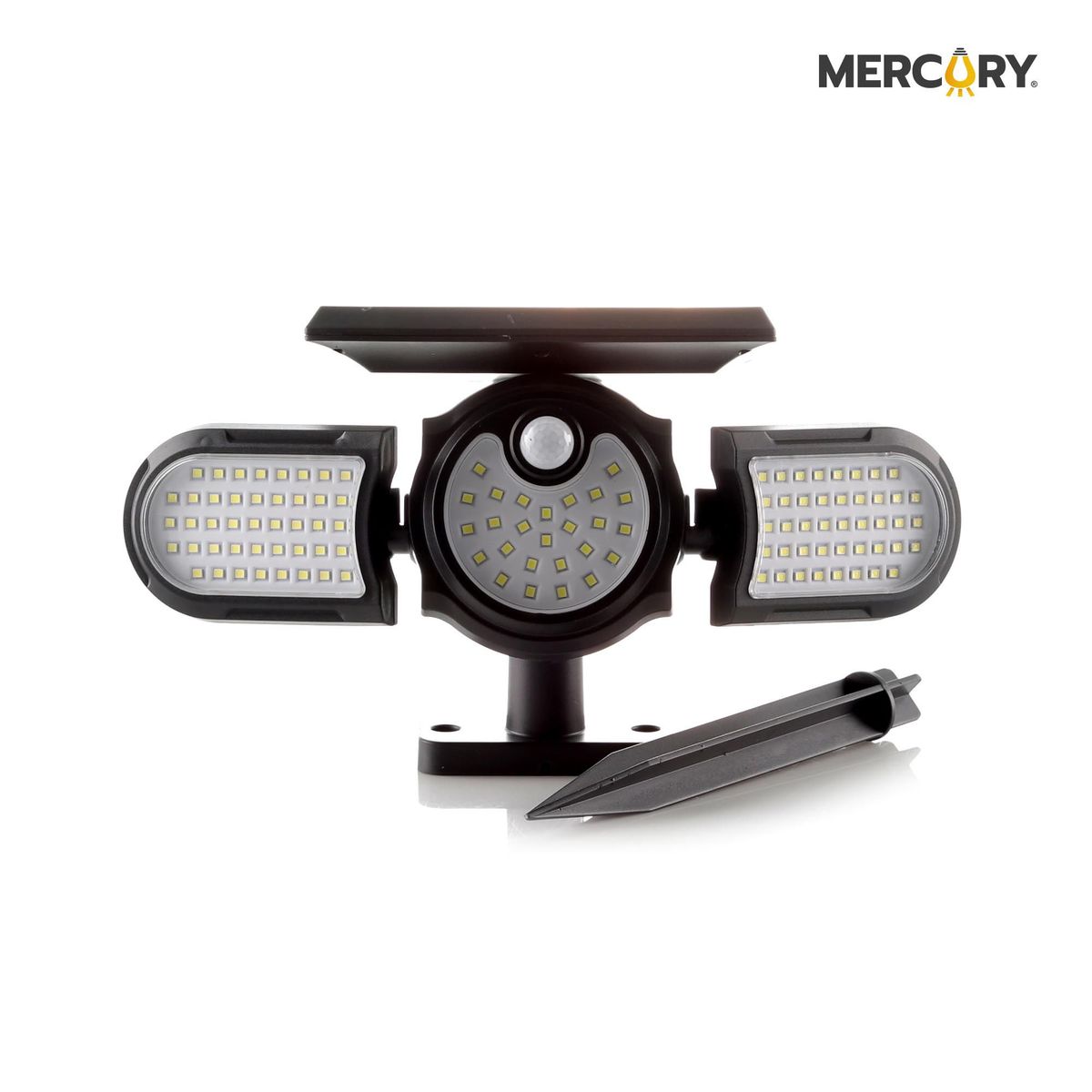 MERCURY - APLIQUE PARED SOLAR LED 25W 6500K M2-NEGRO 112L IP44 CON SENSOR