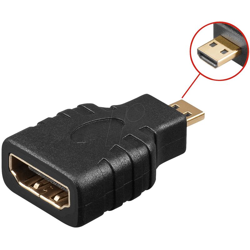 OEM - Adaptador Hdmi Micro Hdmi Macho A Hdmi Hembra