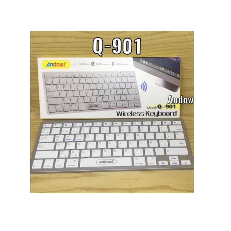 ANDOWL - Teclado Inalambrico Estilo Mac Q-901  Low Porfile  Delgado