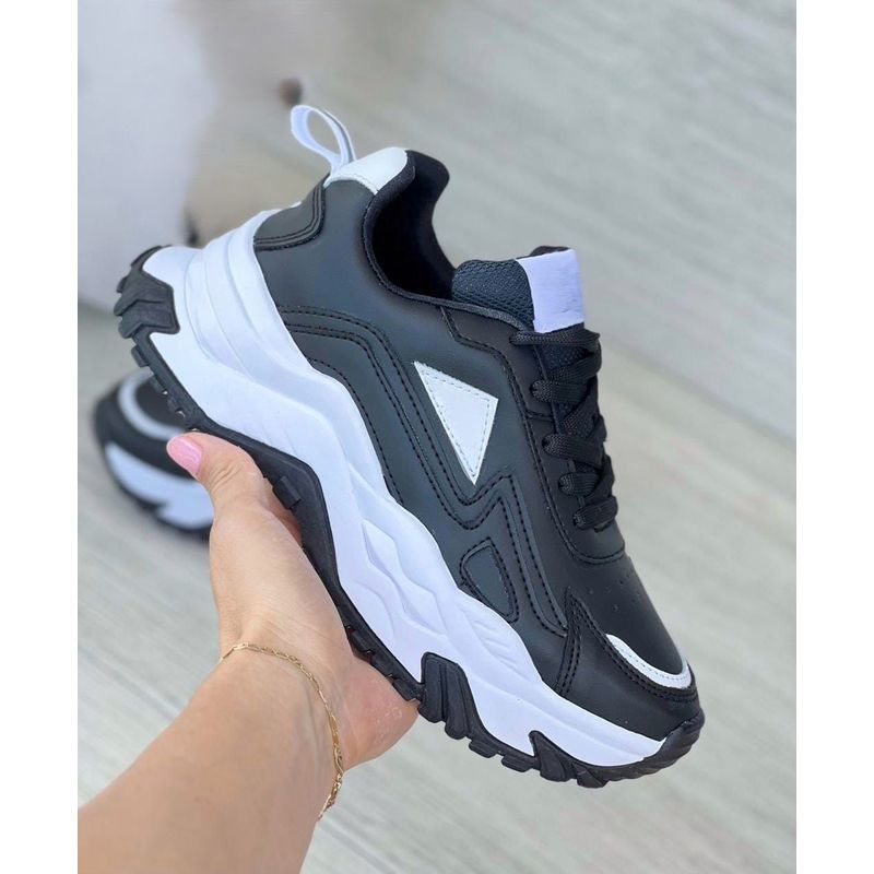 GENERICO - Tenis Negro Dama Zapatillas Zapatos Mujer Lindos Moda Casual