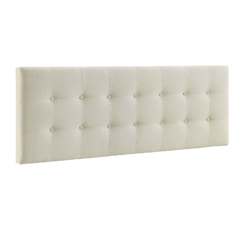 BANZAY - Cabecero Cama King Cuadros Ecocuero - Marfil