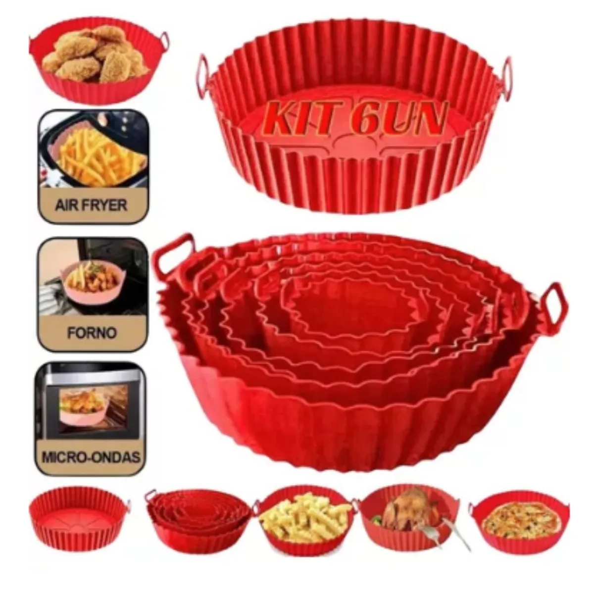 GENERICO - Moldes Silicona Freidoras De Aire Para Airfryer Setx6