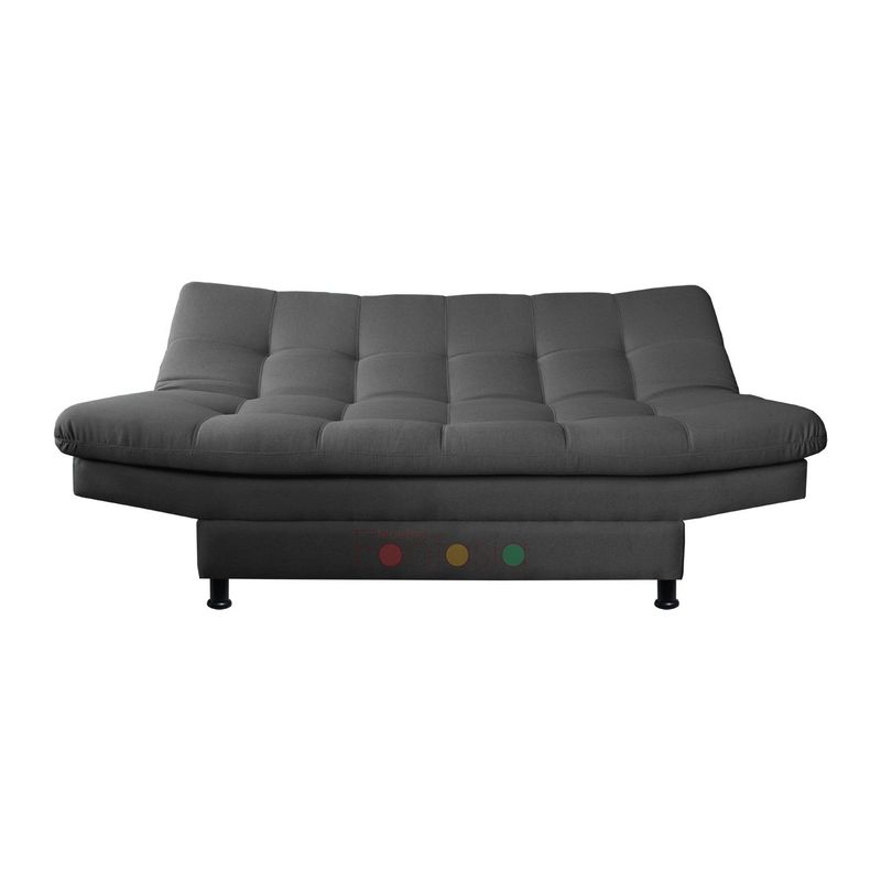 MUEBLES FANTASIA - Sofa Cama Click TELA GRIS OSCURO Muebles Fantasía
