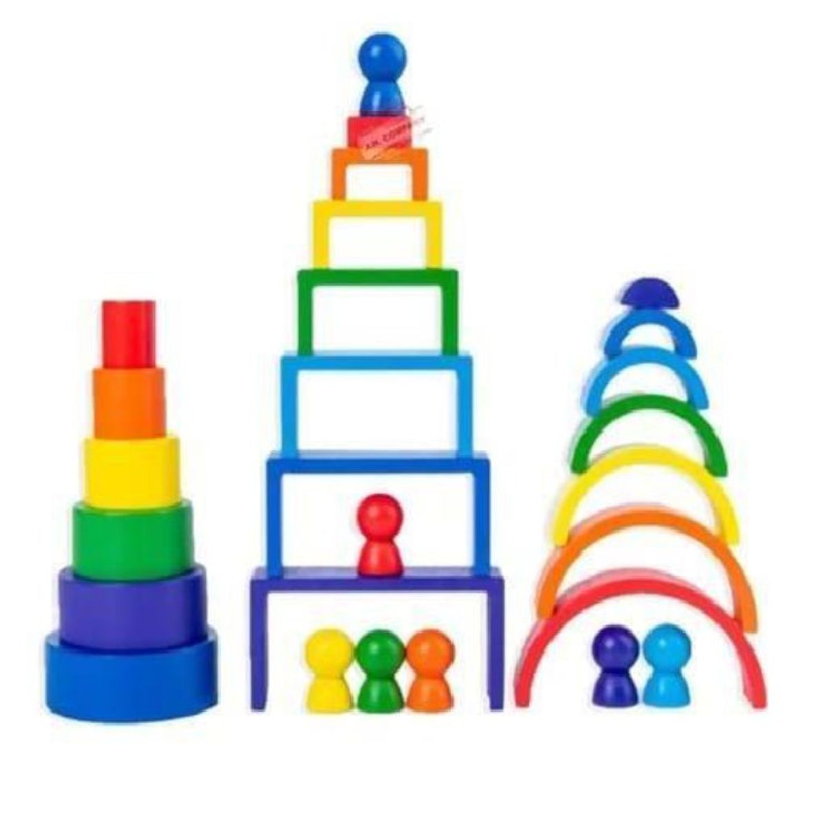SWISSHOME DR HOFFMAN - JUEGO BLOQUES DE CONSTRUCCION RAINBOW +3 AÑOS