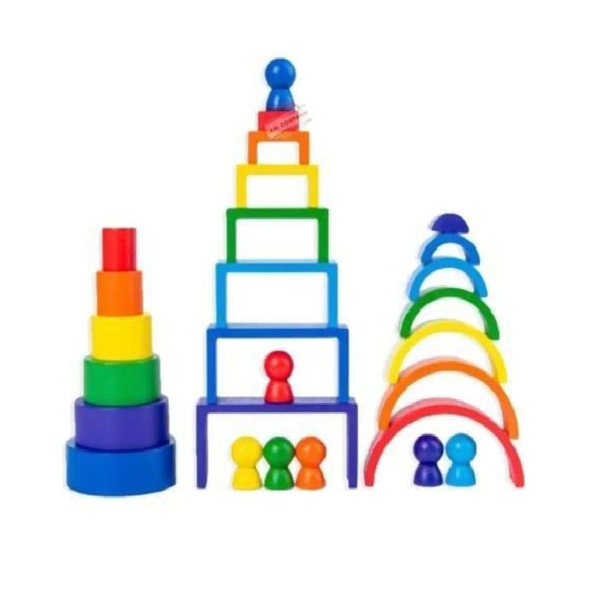 SWISSHOME DR HOFFMAN - JUEGO BLOQUES DE CONSTRUCCION RAINBOW +3 AÑOS