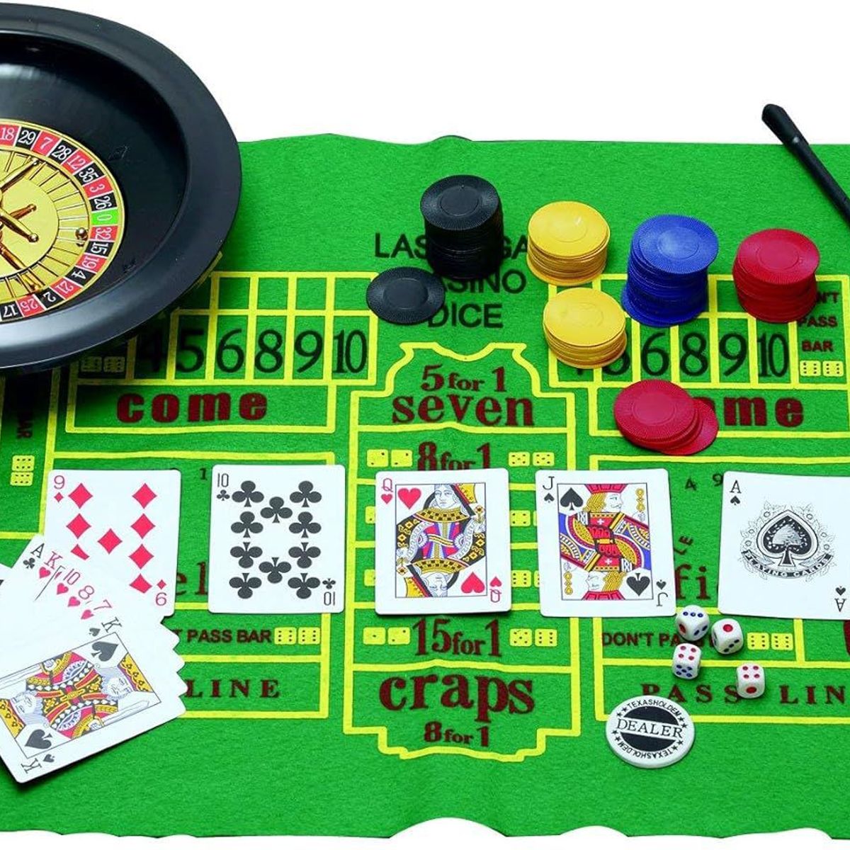 GENERICO - Ruleta Casino 5 Juegos En 1 Black Jack Poker Dados