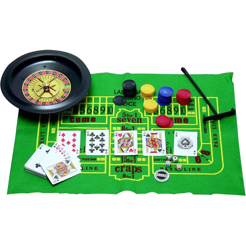 GENERICO - Ruleta Casino 5 Juegos En 1 Black Jack Poker Dados
