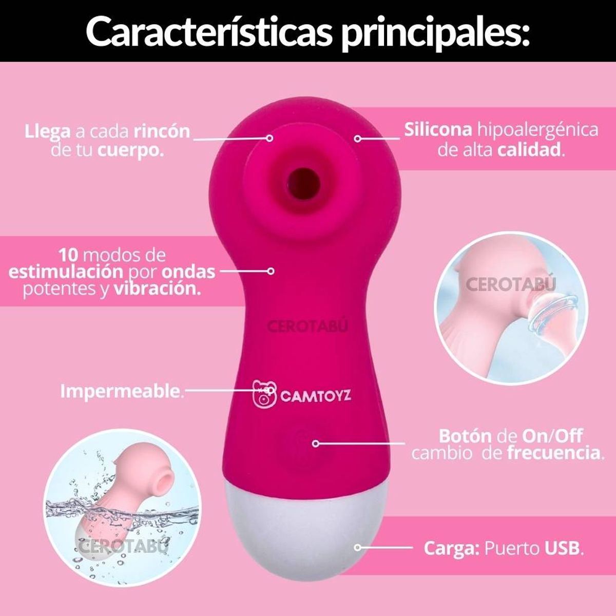 GENERICO - Vibrador Succionador De Clítoris Recargable Luxury-
