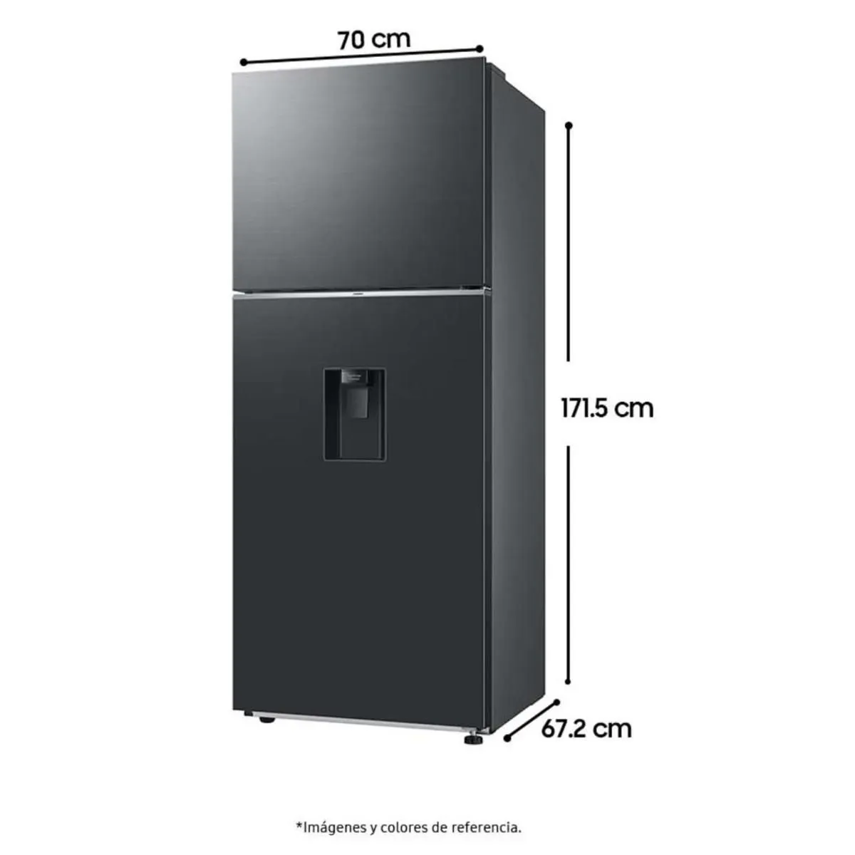 SAMSUNG - Nevera Samsung 382 Lts No Frost Congelador Superior Negra - RT38DG6770B1/CO