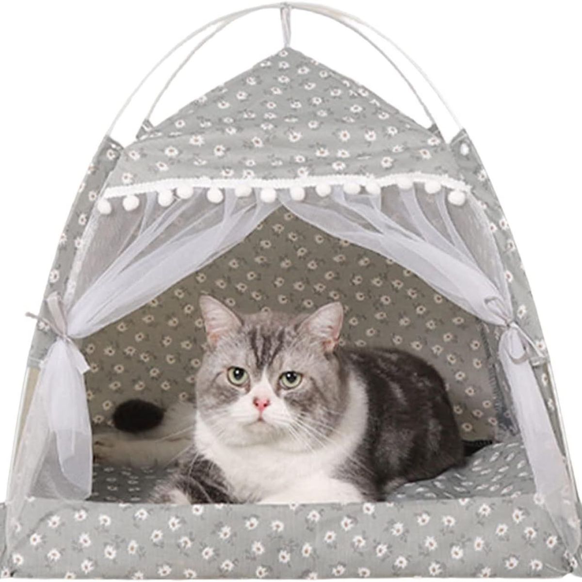 GENERICO - Cama Casa Camping Para Gato O Perro Talla M Gris