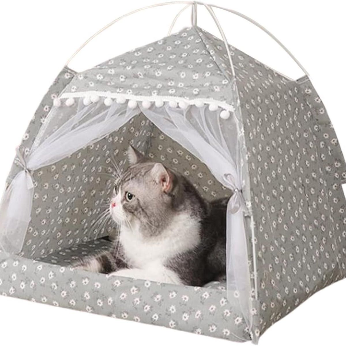 GENERICO - Cama Casa Camping Para Gato O Perro Talla M Gris