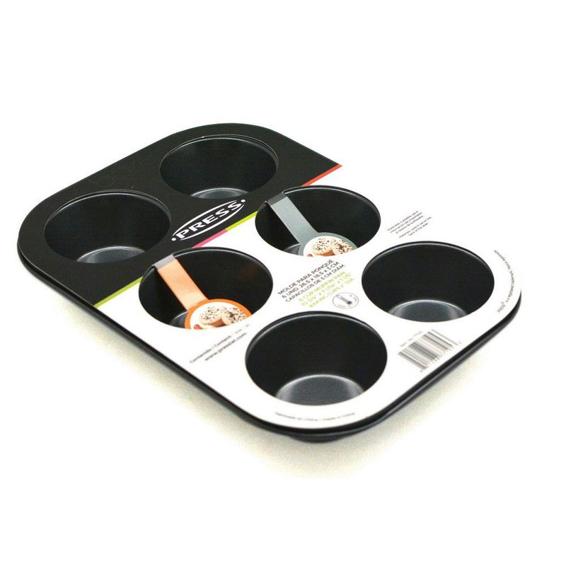 PRESS - Molde para Ponqué Cupcake de 6 Unds 26.5x18.5x3 cm PRESS 77105 - Gris