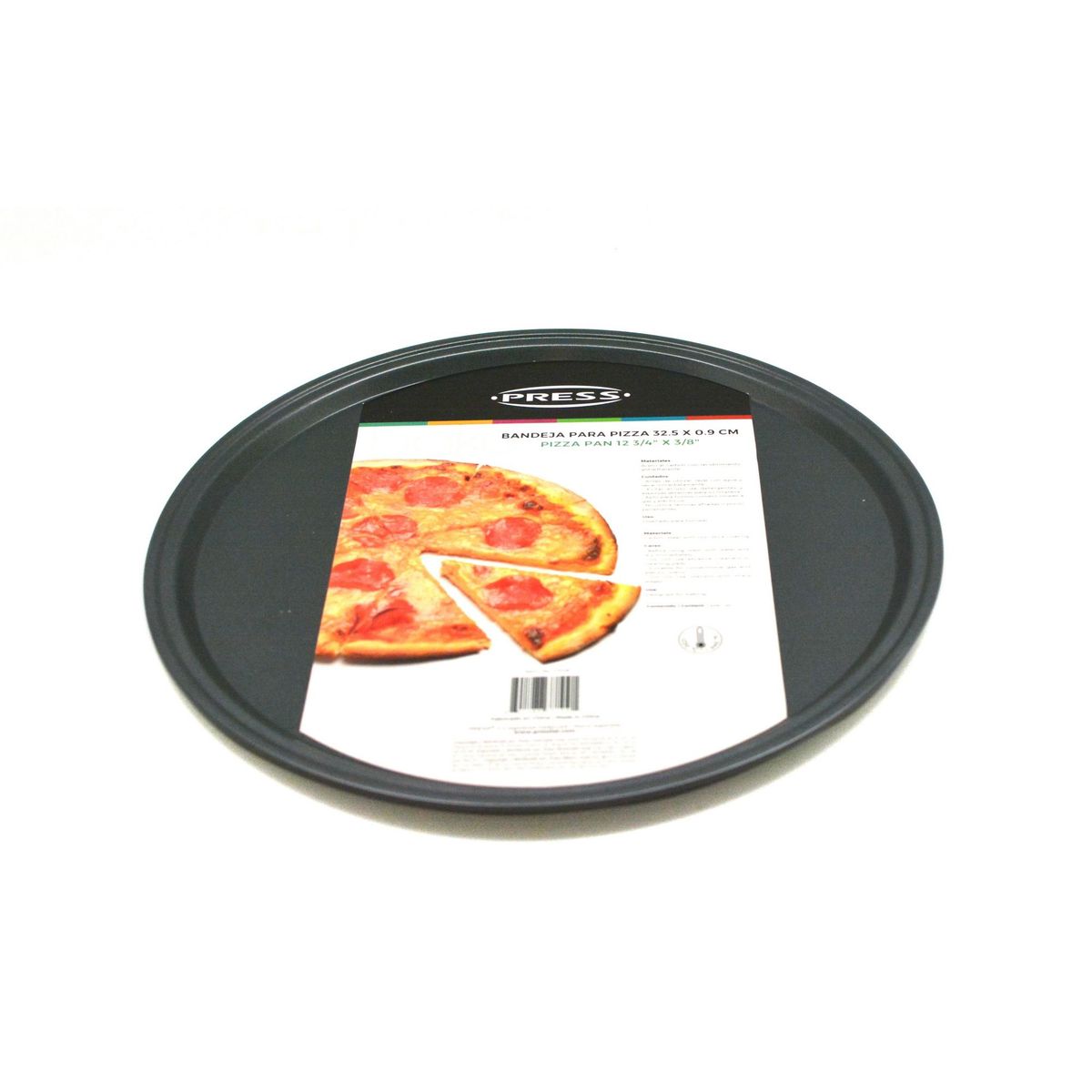 PRESS - Bandeja Redonda para Pizza 32.5x0.9 cm PRESS 77109 - Gris