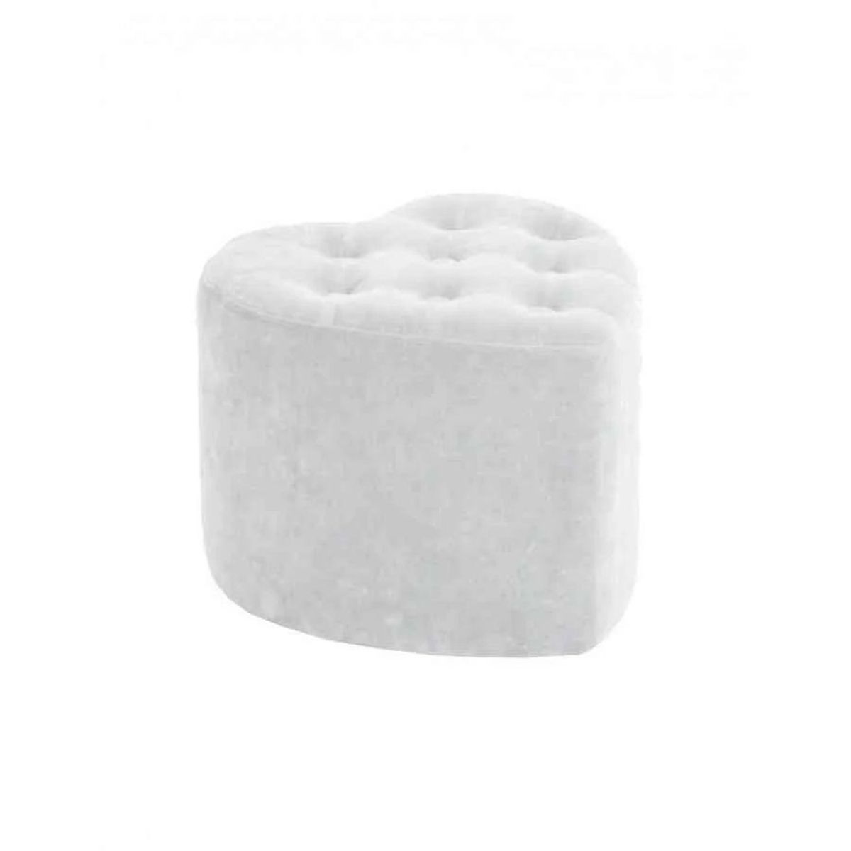 MAGIC CLASS - PUFF CORAZON CAPITONEADO40X40X50 MICROFIBRA BLANCO