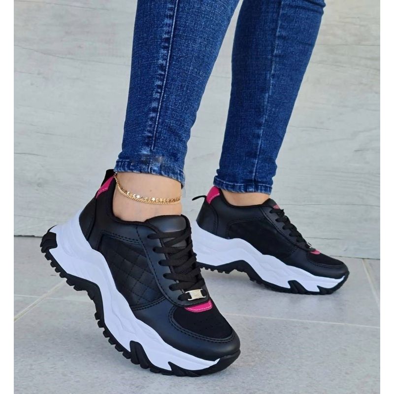 GENERICO - Tenis Negro Dama Zapatillas Zapatos Mujer Lindos Moda Casual