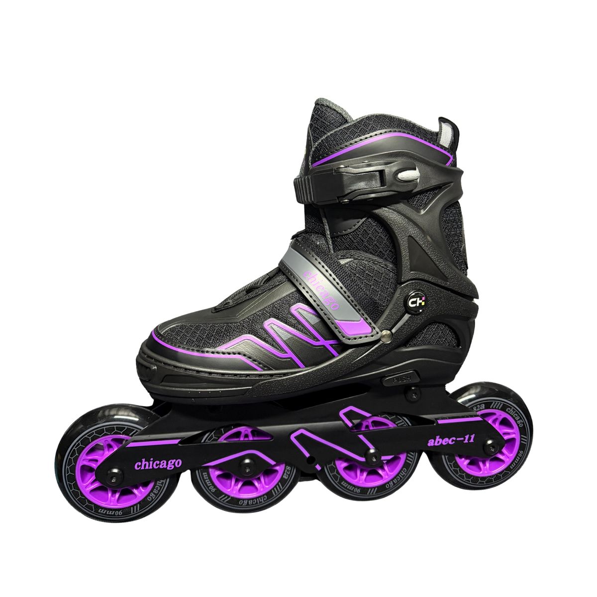 CHICAGO - Patines en Línea Semiprofesionales Bota Semidura Monoblock Talla S 29-32 Morado
