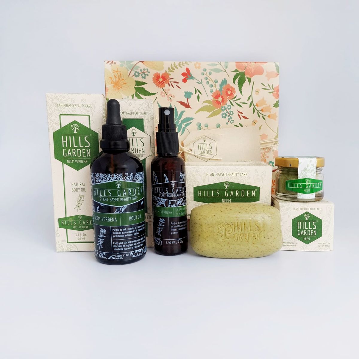 HILLS GARDEN - Kit Hills Garden - Jabón + Aceite + Spray + Mask - Neem Verbena