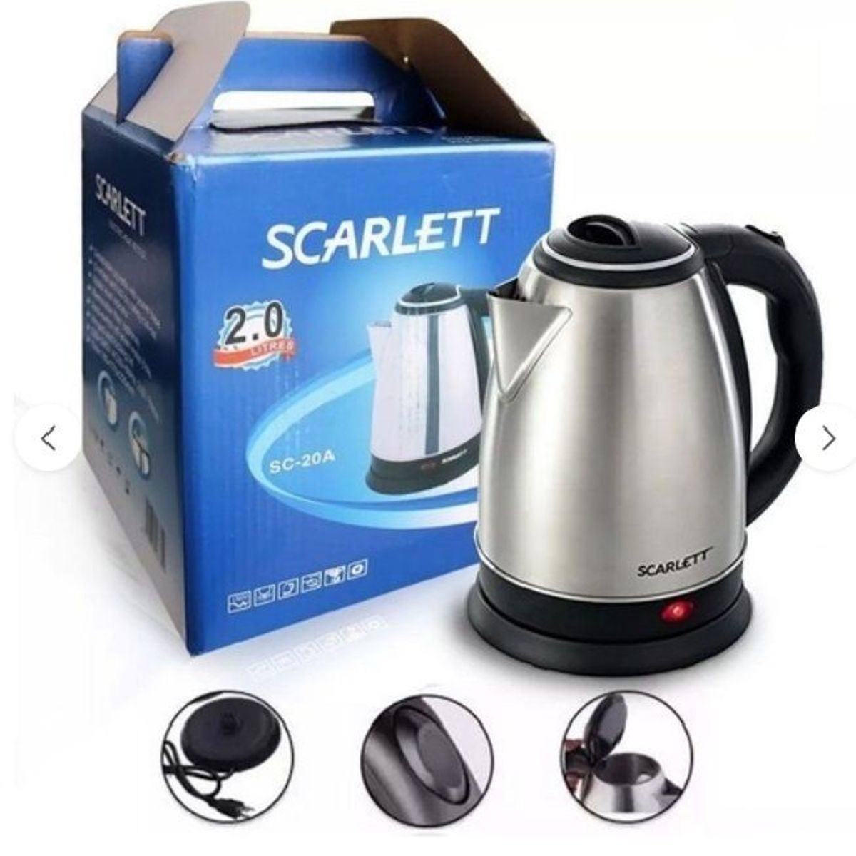 GENERICO - Tetera Hervidora Eléctrica De Agua Higiénica Rápida Metálica scarlett