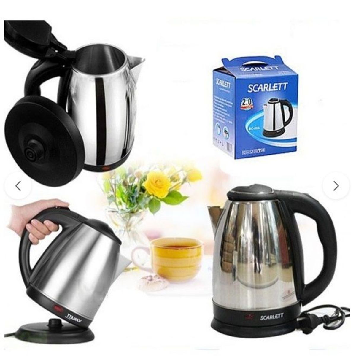 GENERICO - Tetera Hervidora Eléctrica De Agua Higiénica Rápida Metálica scarlett