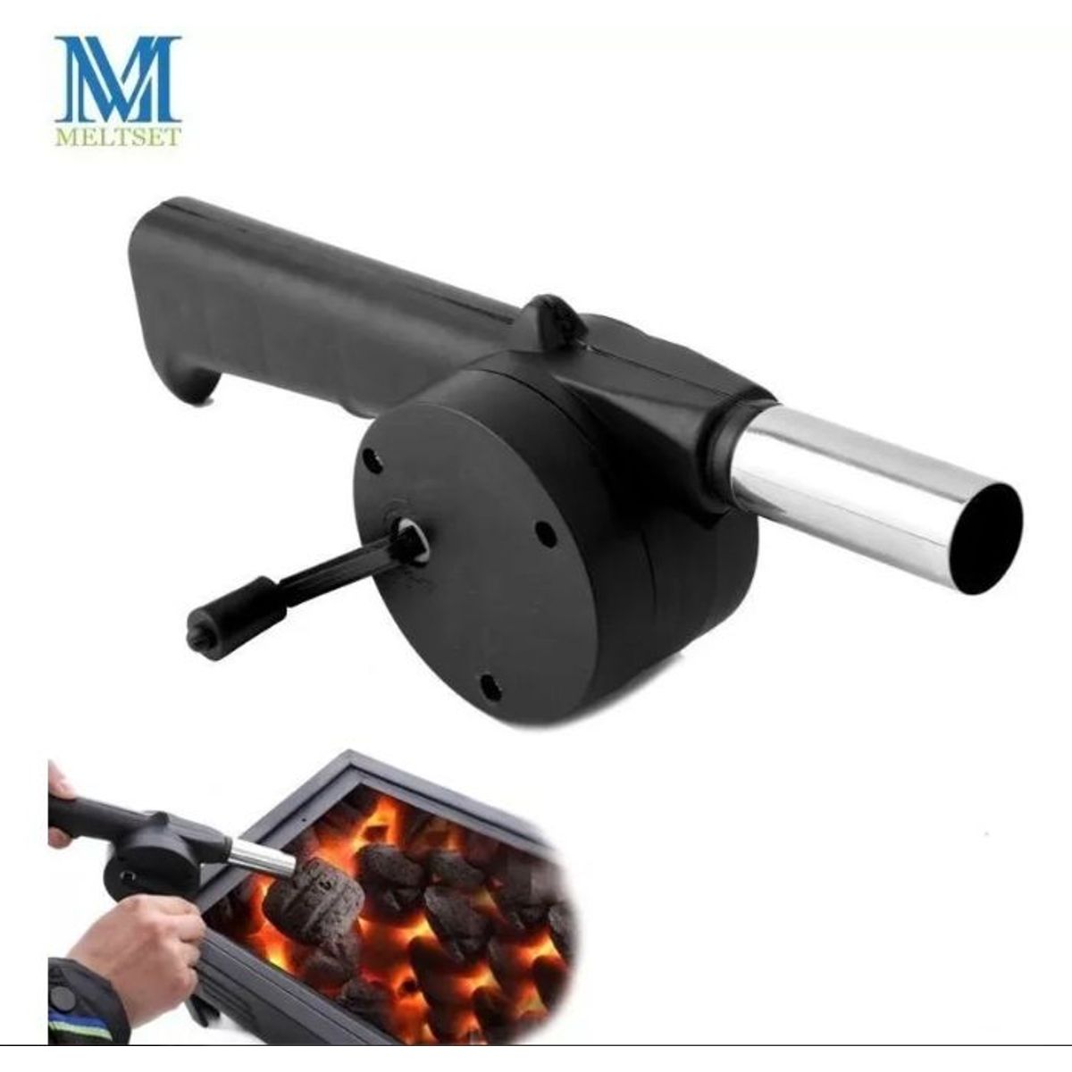 GENERICO - Ventilador Portátil Manual Para Asados Barbacoa