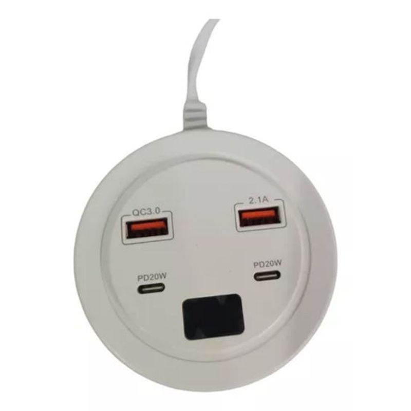 GENERICO - Multitoma de Carga 2 USB 3.0 y 2 USB tipo C