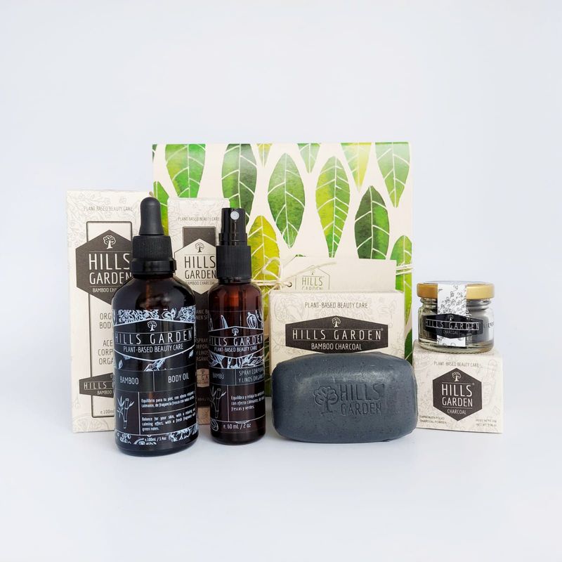 HILLS GARDEN - Kit Hills Garden - Jabón + Aceite + Spray + Mask - Carbón de Bambú