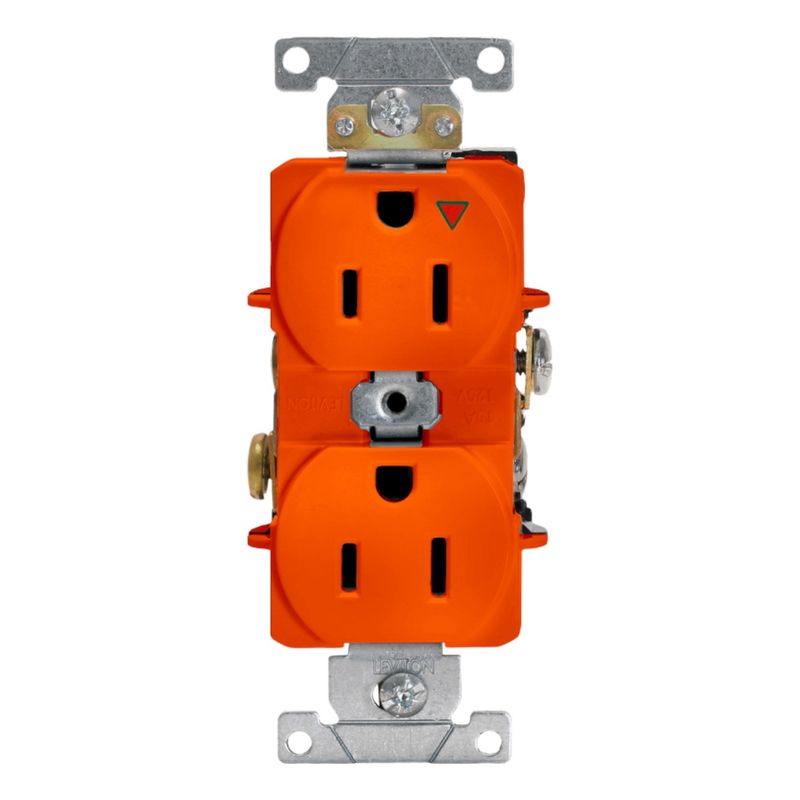 LEVITON - Toma Corriente Naranja Tierra Aislada Leviton 5262-0ig