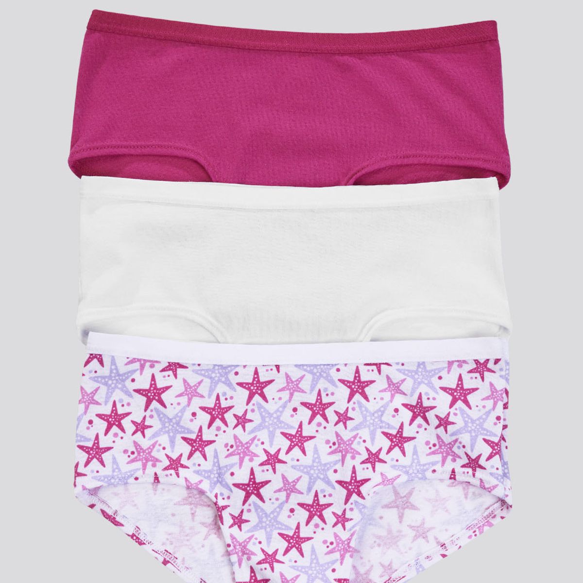 FORMAS INTIMAS - Cachetero Paq X3 Infantil Estampado/Blanco/Fucsia FI 79154