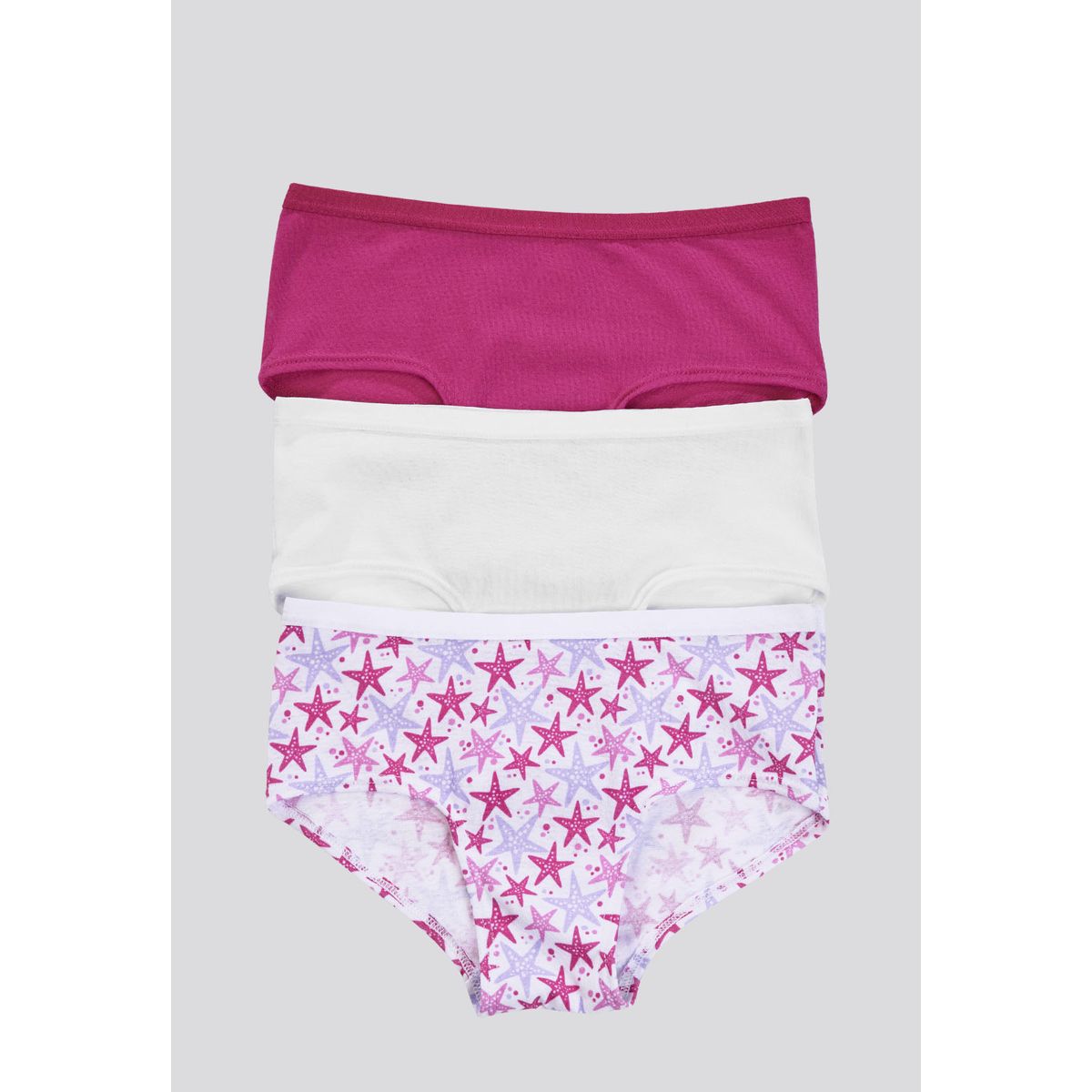 FORMAS INTIMAS - Cachetero Paq X3 Infantil Estampado/Blanco/Fucsia FI 79154