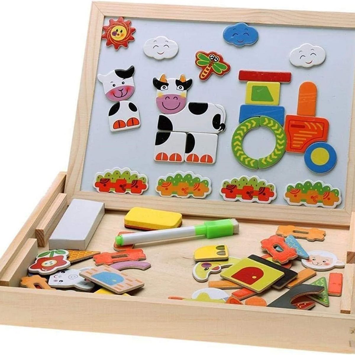 GENERICO - Tablero Magnético Didáctico Acrílico Tiza Armar Figuras