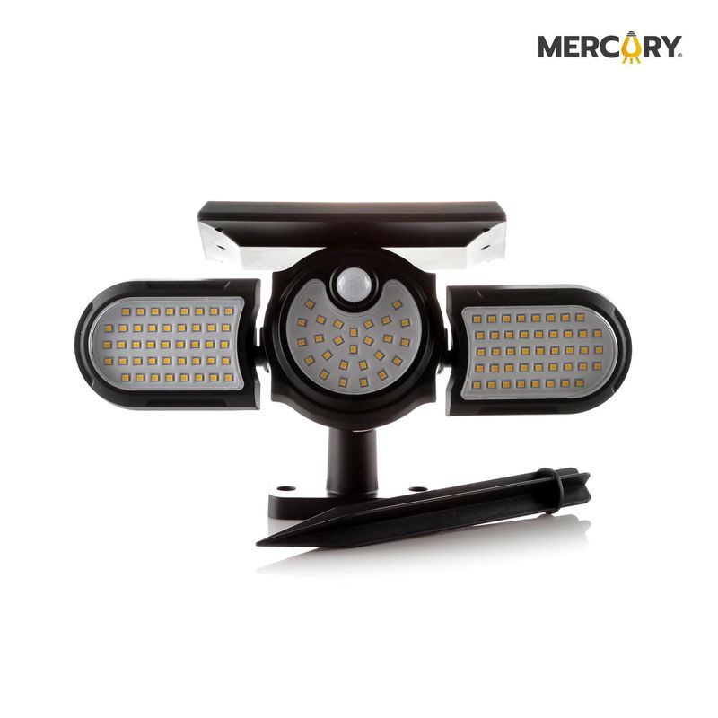 MERCURY - APLIQUE PARED SOLAR LED 25W 3000K M2-NEGRO 112L IP44 CON SENSOR
