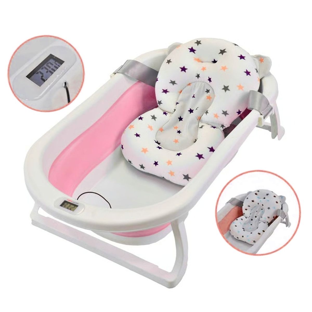 GENERICO - Bañera Plegable para bebé  ROSADA