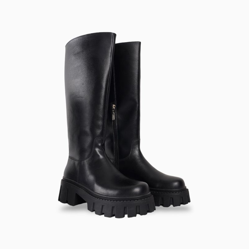 CALZADO ADRENALINA - Bota alta negra con suela gruesa maltes