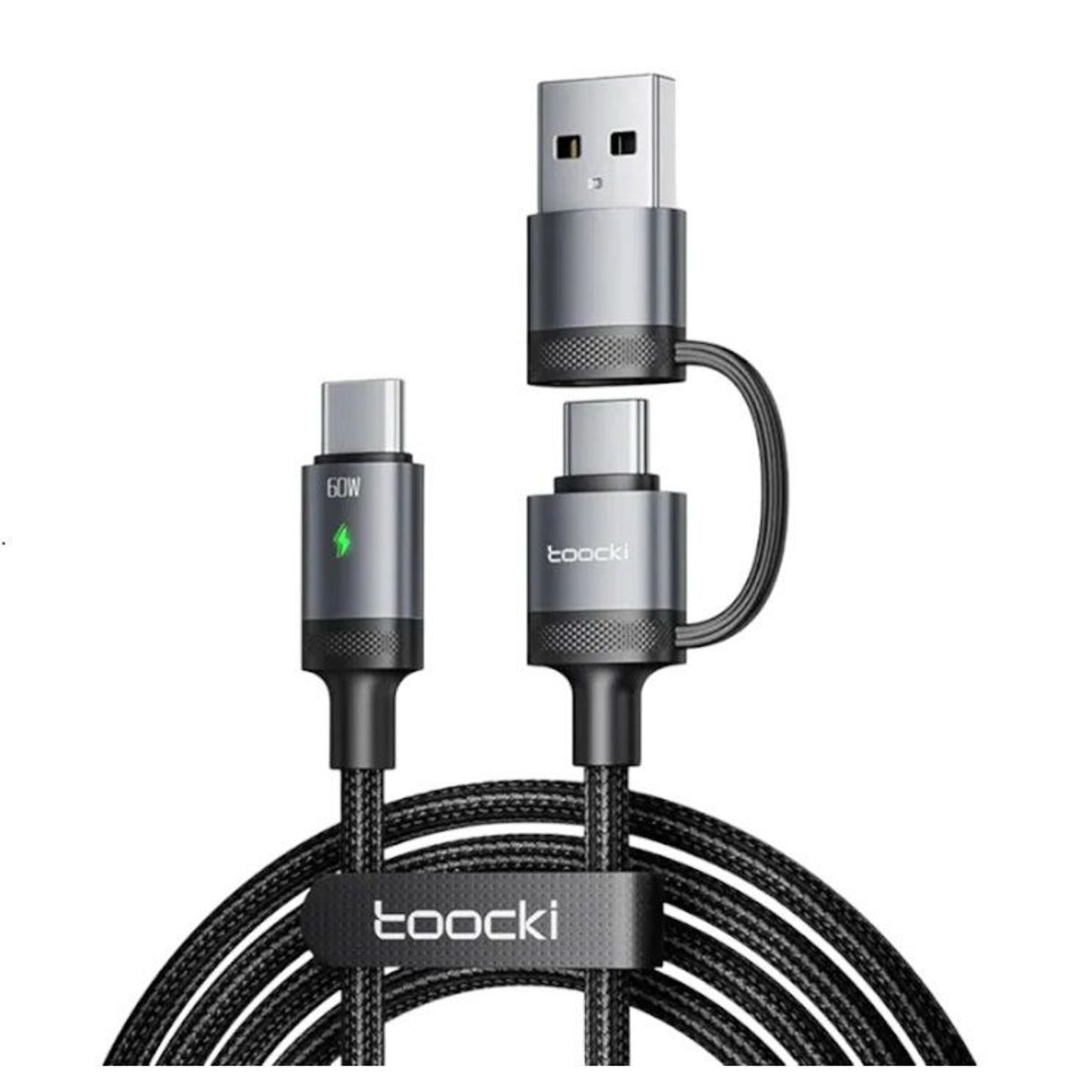 GENERICO - Cable de carga rapida Toocki USB 2 en 1 PD 60W tipo C a tipo C