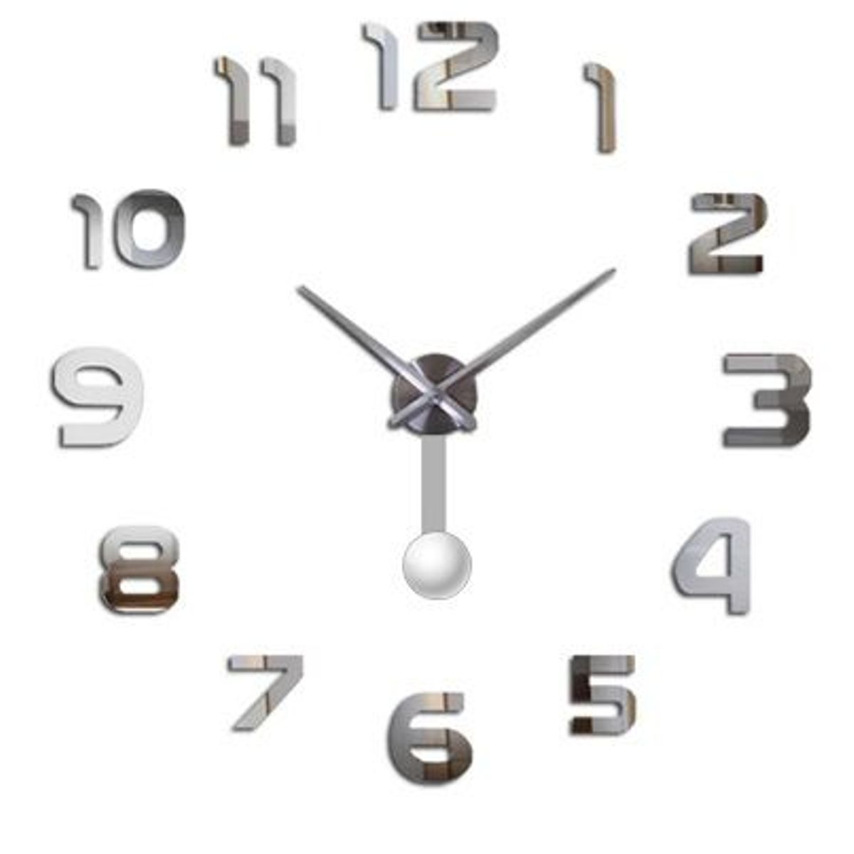 COOL TIME RELOJES - RELOJ DE PARED 3D TAMAÑO 100X100CM CON PENDULO COLOR PLATEADO