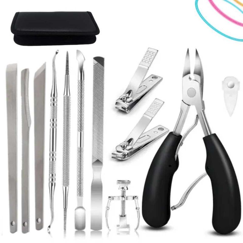 GENERICO - Set Pedicura Uñas Gruesas Encarnadas Kit Podología Prof 11pc