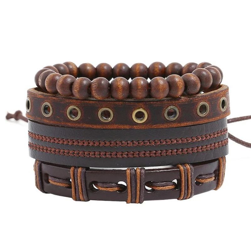 PULSO TIEMPO DE HOMBRES - Pulsera Rústica Café Ref 7029-48