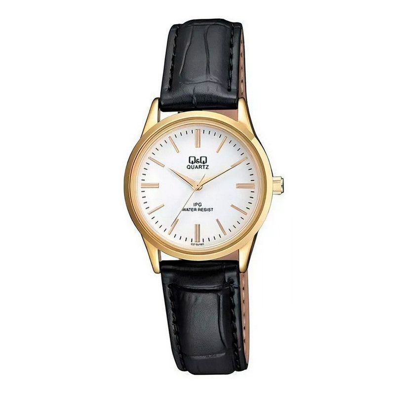 Q&Q - Reloj Q&q Qyq Analogo De Dama C215j101y Cuero + Estuche