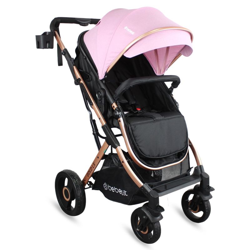BEBESIT - Coche Moises Para Bebe Gold lx rosa Bebesit