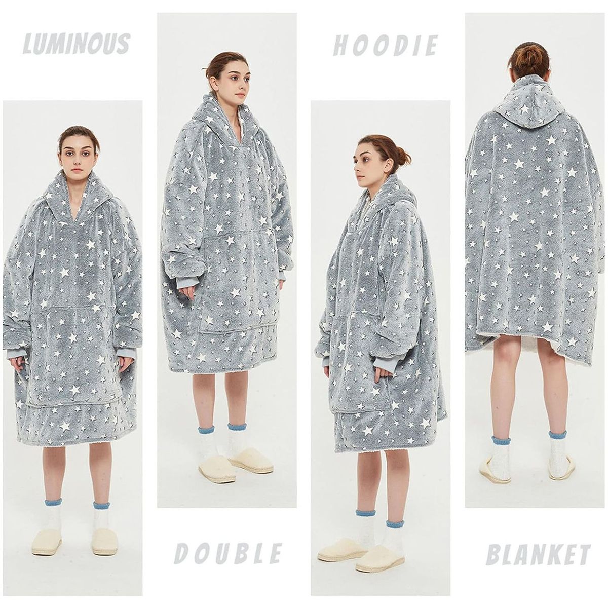 ONE PIXEL - Manta Caliente Con Capucha Frazada Luminosa Acogedora