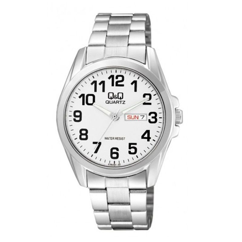Q&Q - Reloj Para Hombre Q&q A190 A190-204y Plateado + Estuche