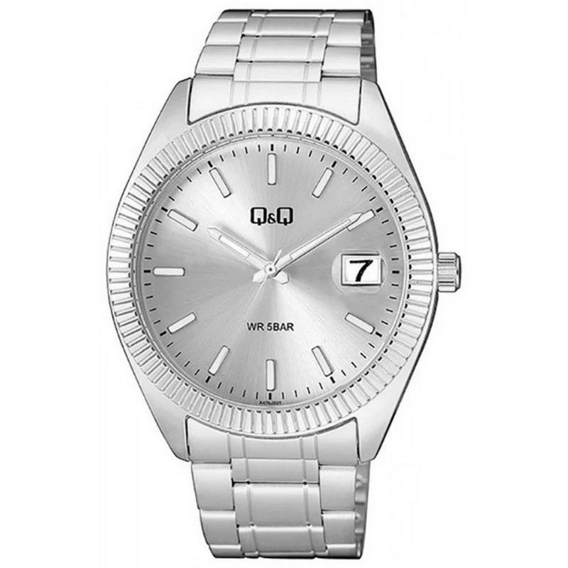 Q&Q - Reloj Para Hombre Q&q A476j201y Plateado Acero + Estuche