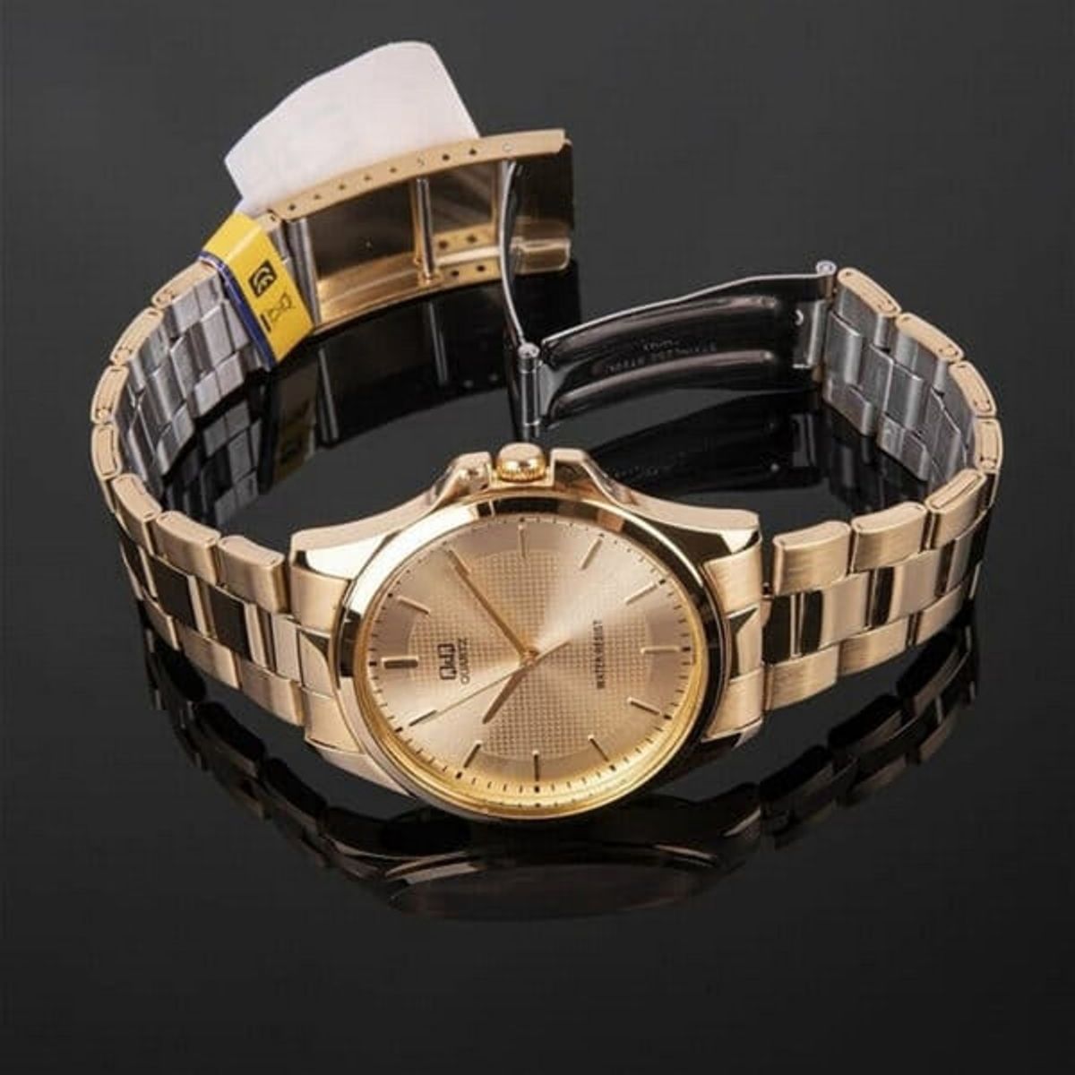 Q&Q - Reloj Q&q Qyq Qa06j010y Dorado Acero Hombre + Estuche