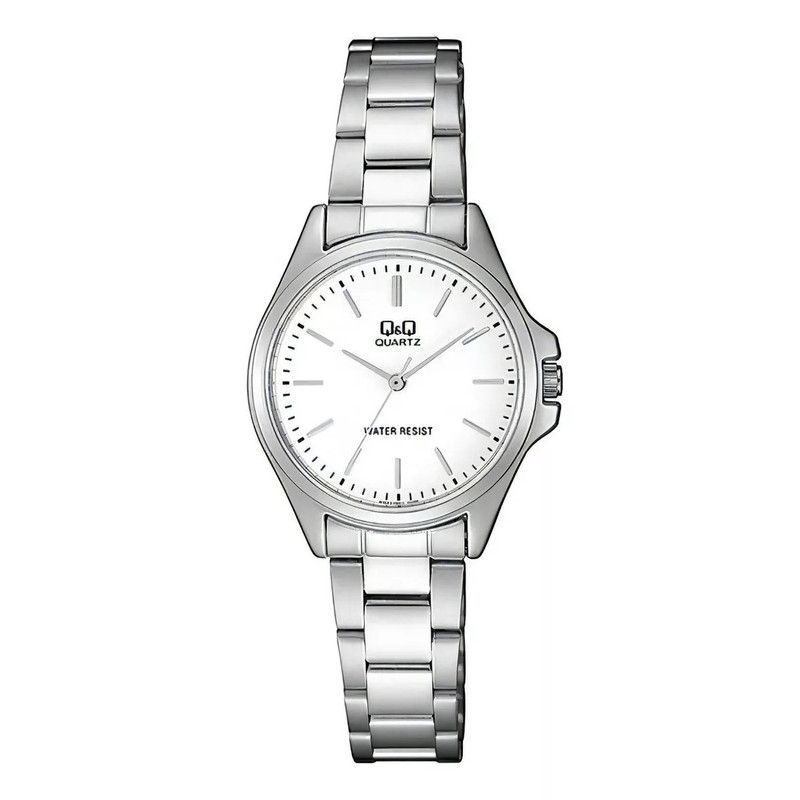 Q&Q - Reloj Q&q Dama Análogo Qa07j201y Plateado Acero + Estuche