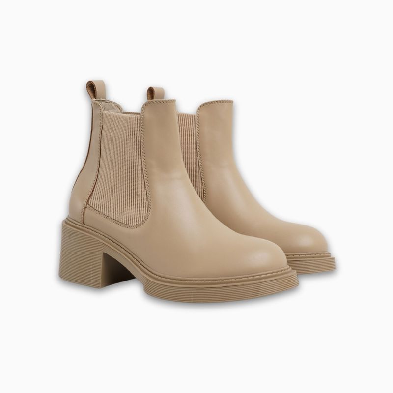 CALZADO ADRENALINA - botín beige con tacón grueso dubai